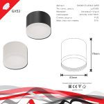 Накладной светильник Reluce 53004-9.5-001LD GX53 WT