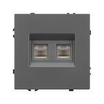 Механизм сдвоенной компьютерной розетки Arlight SCT-NOBE-MPC2-SFPL-GR (RJ-45, CAT6) 054315