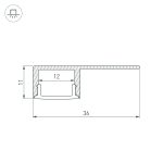 Алюминиевый профиль Arlight Arlight ARH-DECORE-S12-LINE-EDGE-3000 ANOD 052994