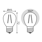 Лампа светодиодная Gauss Filament E27 7W 4100K 105902207T