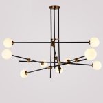 Люстра на штанге Delight Collection Bistro Globe 9389P/9 black/gold