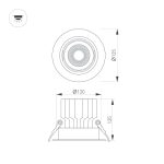 Встраиваемый светильник Arlight MS-VORTEX-BUILT-R135-30W Day4000 (WH-WH, 17 deg, 230V) 057755