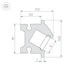 Профиль Arlight SL-BEVEL-H12-F13-2000 ANOD OLIVE GREY 045328