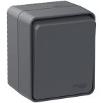 Переключатель 1-клавишный 10 АХ Systeme Electric AtlasDesign Profi54 Наруж Антрацит ATN544061