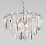 Подвесная люстра Eurosvet Elegante 10130/8 хром/прозрачный хрусталь Strotskis a060642