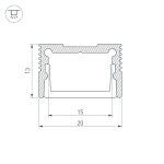 Алюминиевый профиль Arlight SL-SLIM20-H13-2000 WHITE 037113