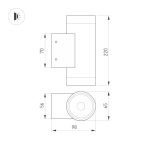 Уличный настенный светильник Arlight LGD-RAY-WALL-TWIN-R65-2x12W Warm3000 (GR, 6 deg, 230V) (IP65 Металл) 044231(1)