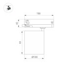 Трековый трехфазный светильник Arlight LGD-DYKE-4TR-R100-36W Day4000 (BK, 50 deg, 230V) 052293