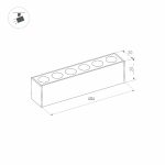 Трековый магнитный светильник Arlight MAG-DOTS-25-L400-12W Warm3000 (BK, 30 deg, 24V, DALI) 046324