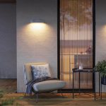 Уличный настенный светильник Arlight SP-BULFIN-WALL-L365-10W Warm3000 (BK, 120 deg, 230V) (IP65 Бетон) 051042