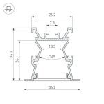 Профиль Arlight ALU-WIDE-FL-H35-2000 ANOD+FROST 027887