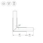 Угол Arlight PLS-LOCK-H25-L90 BLACK (с экраном MAT-L) 031268