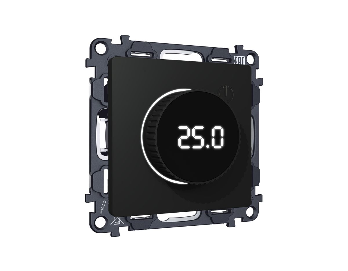 Комплект механизма терморегулятора с цифровым дисплеем с подсветкой и датчиком для теплого пола ALFA Ambrella Volt Quant (AP8058, VM1385) MA805810