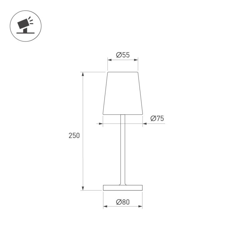 Настольная лампа с аккумулятором Arlight SP-DAISY-TAB-1.5W Warm3000-MIX (SD, 90 deg) (IP54 Металл) 056081