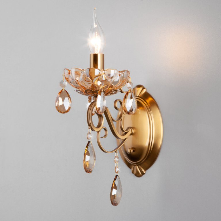 Бра Eurosvet 10109/1 бронза/тонированный хрусталь Strotskis Бра Eurosvet 10109/1 бронза/тонированный хрусталь Strotskis