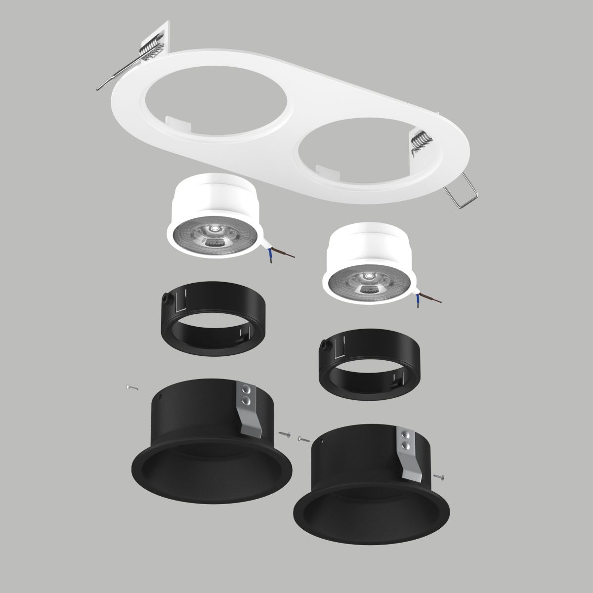 Встраиваемый светильник Lightstar Domino (214656+214607+214607+214007+214007) D6560707BMOD