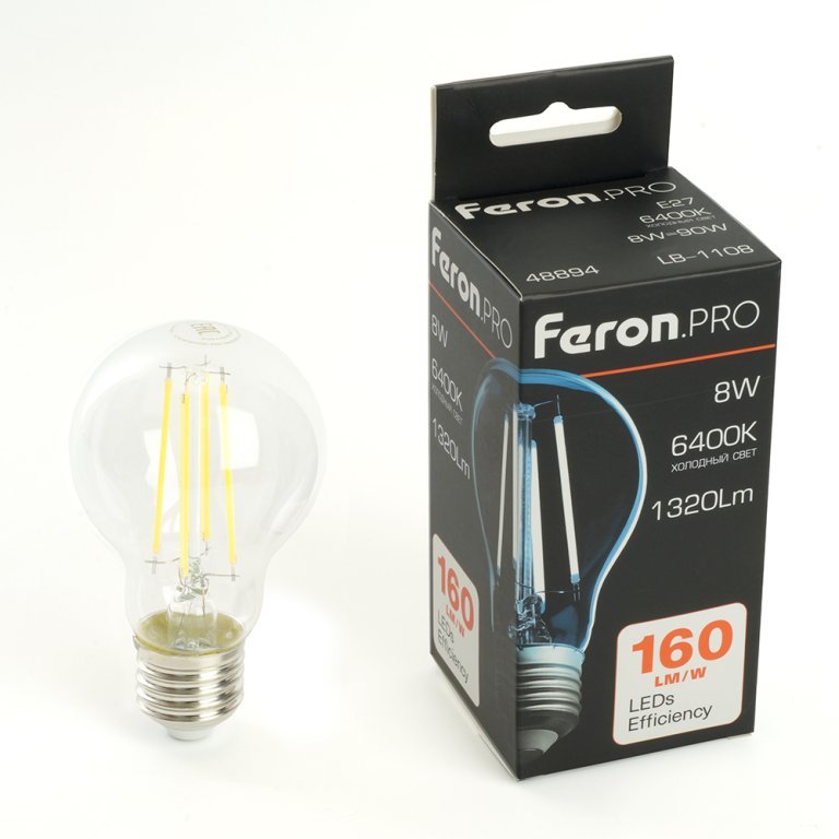 Светодиодная лампа Feron LB-1108 E27 8W 6400K 48894 Светодиодная лампа Feron LB-1108 E27 8W 6400K 48894