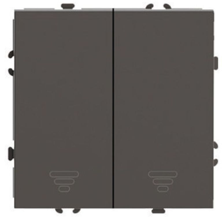 Выключатель 2-клавишный самовозвратный (механизм) Stekker Эмили RSW10-5113-09 антрацит soft touch 50367