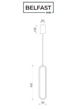 Подвесной светильник Belfast Nevis 86227-1W-41 BL