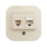 Розетка двойная RJ11+RJ45 Legrand Quteo 782251