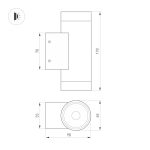 Уличный настенный светильник Arlight LGD-RAY-WALL-TWIN-R65-2x9W Warm3000 (GR, 23 deg, 230V) (IP65 Металл) 038154(1)