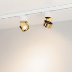 Трековый трехфазный светильник Arlight SP-PLURIO-TRACK-4TR-R77-9W Day4000 (WH-BRS, 36 deg, 230V) (IP20 Металл) 038100