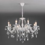Подвесная люстра Eurosvet 10108/8 белый/прозрачный хрусталь Strotskis