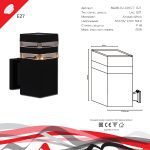 Уличный настенный светильник Reluce 86228-9.2-001CT E27 BK