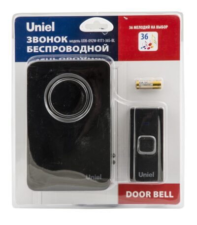 Звонок электронный (UL-00006437) Uniel UDB-092W-R1T1-36S-BL