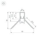 Алюминиевый профиль Arlight DECORE-S6-INT-COMFORT-2000 ANOD внутренний 043161