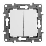 Переключатель двухклавишный Legrand Etika 10A 250V антрацит 672612