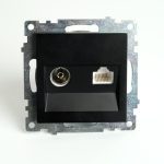 Розетка телевизионная и компьютерная RJ-45 Feron GLS00-7106-05 Катрин 49182