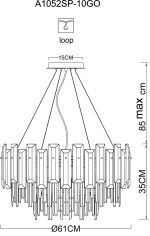 Подвесная люстра Arte Lamp Nicoletta A1052SP-10GO