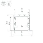 Алюминиевый профиль Arlight LINIA49-F-S-3000 ANOD 041872