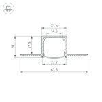 Профиль Arlight FANTOM-W20-H20-2000 ANOD 054185