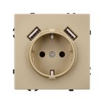 Механизм розетки с USB зарядкой Arlight SCT-NOBE-MUAA-SFPL-GD (230V, 16A) 054290