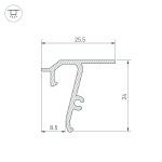 Профиль Arlight STRETCH-SHADOW-TECH-CEIL-2000 BLACK (A2-DELTA) 040704