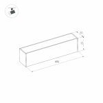 Трековый магнитный светильник Arlight MAG-FLAT-25-L600-18W Warm3000 (BK, 100 deg, 24V, DALI) 046335