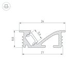 Алюминиевый профиль Arlight SL-BEVEL-W21-F-2000 ANOD BLACK 048997