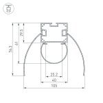 Алюминиевый профиль Arlight ARH-Power-W154-Comfort-2000 Anod 036343