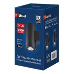 Уличный настенный светильник Uniel ULU-S22D-2x12W/6400K IP65 BLACK UL-00010848