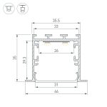 Профиль Arlight LINIA49-F-M-2500 WHITE (Алюминий) 059365