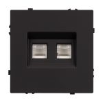 Механизм сдвоенной компьютерной розетки Arlight SCT-NOBE-MPC2-SFPL-BK (RJ-45, CAT6) 054313