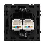 Механизм сдвоенной компьютерной розетки Arlight SCT-NOBE-MPC2-SFPL-BK (RJ-45, CAT6) 054313