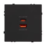 Механизм розетки с быстрой USB зарядкой Arlight SCT-NOBE-MUAC-SFPL-FC-BK (65W, QC3) 054317