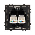 Механизм сдвоенной компьютерной розетки Arlight SCT-NOBE-MPC2-SFPL-WH (RJ-45, CAT6) 054312