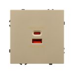 Механизм розетки с быстрой USB зарядкой Arlight SCT-NOBE-MUAC-SFPL-FC-GD (65W, QC3) 054318