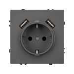 Механизм розетки с USB зарядкой Arlight SCT-NOBE-MUAA-SFPL-GR (230V, 16A) 054291