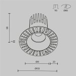 Встраиваемый светильник Maytoni Technical Dip DL121-15W-3K-TRS-B