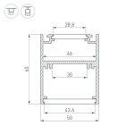 Алюминиевый профиль Arlight SL-ARC-5060-Line-2500 White 032689